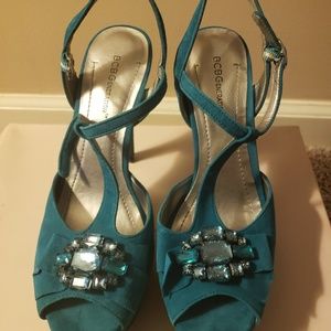BCBGeneration Women's Pennee Sandal Teal 9M